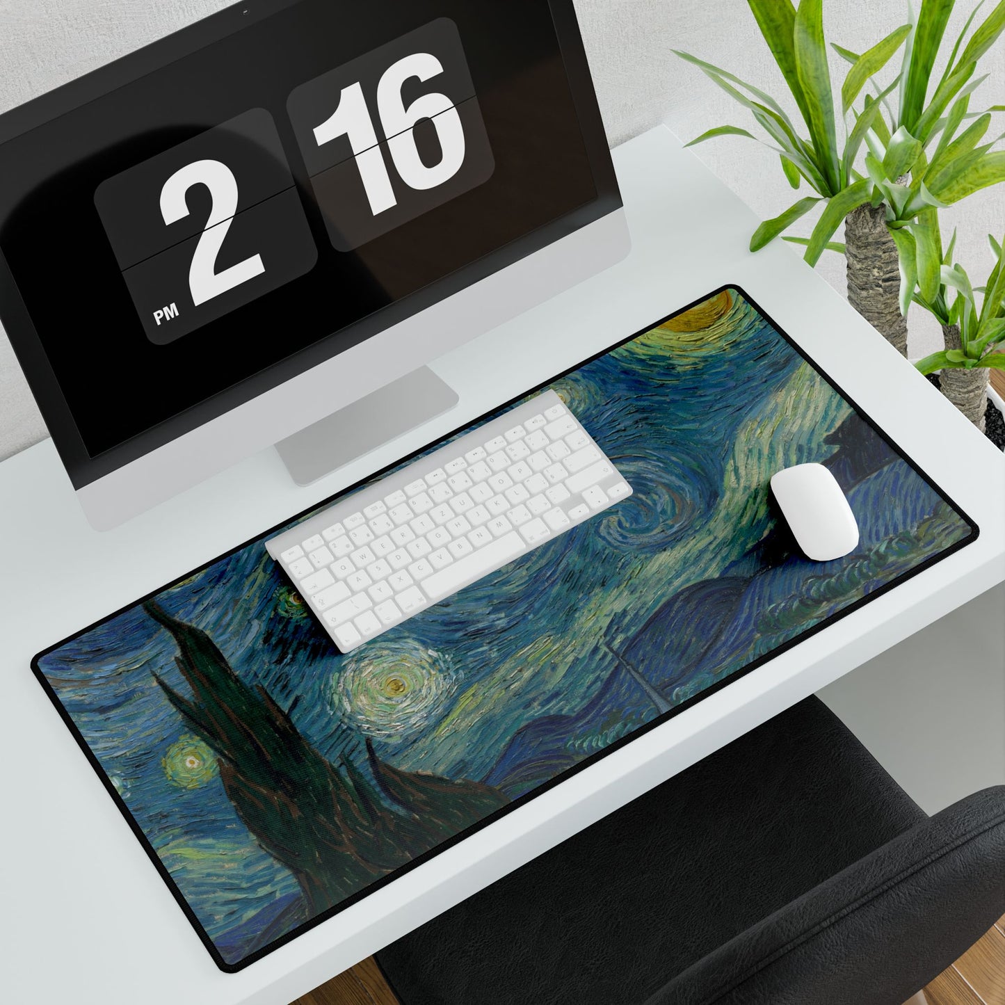 Starry Night Desk Mat — Van Gogh Inspired Large Mouse Pad