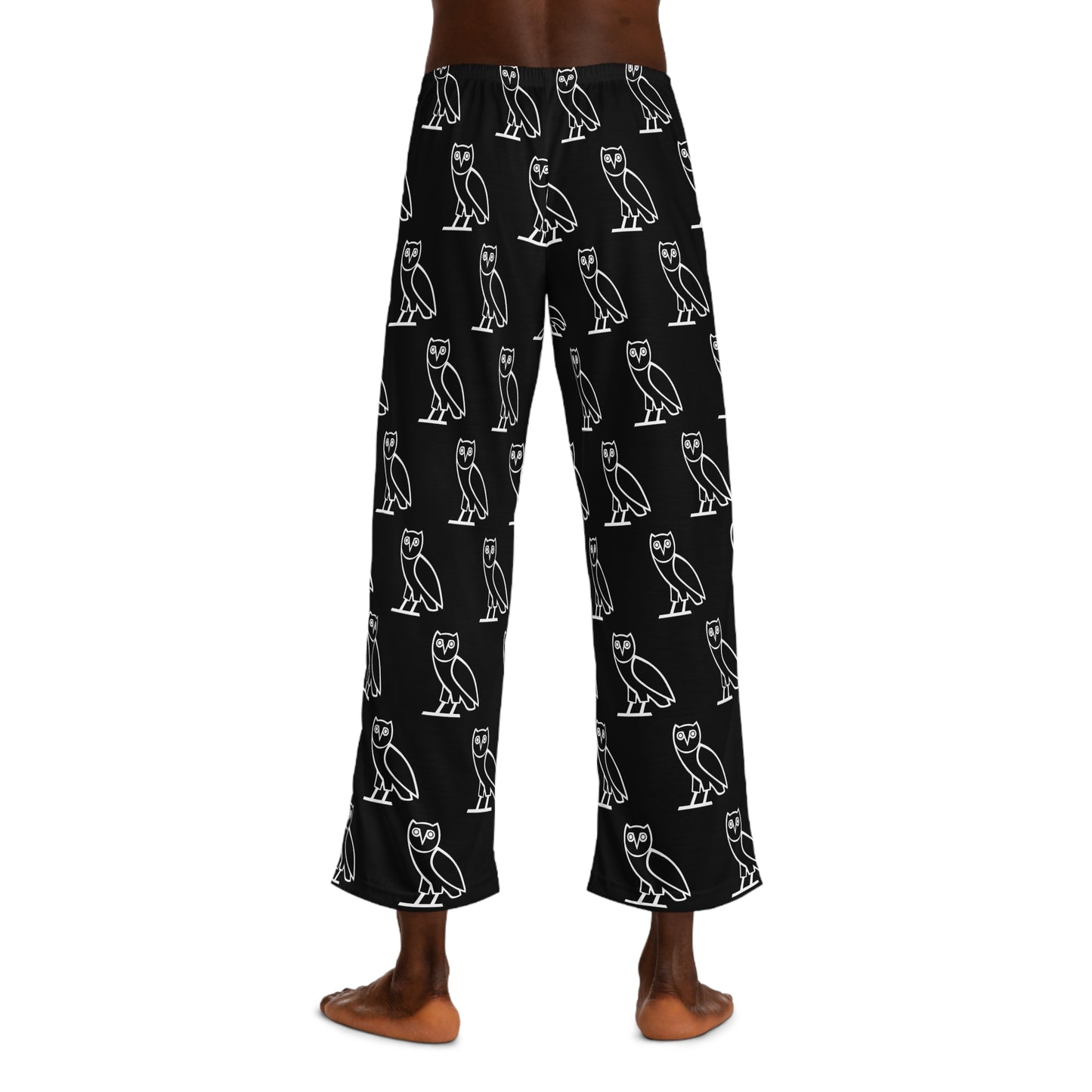 Drake OVO Pattern Men’s Pajama Pants — Black All-Over Print Loungewear