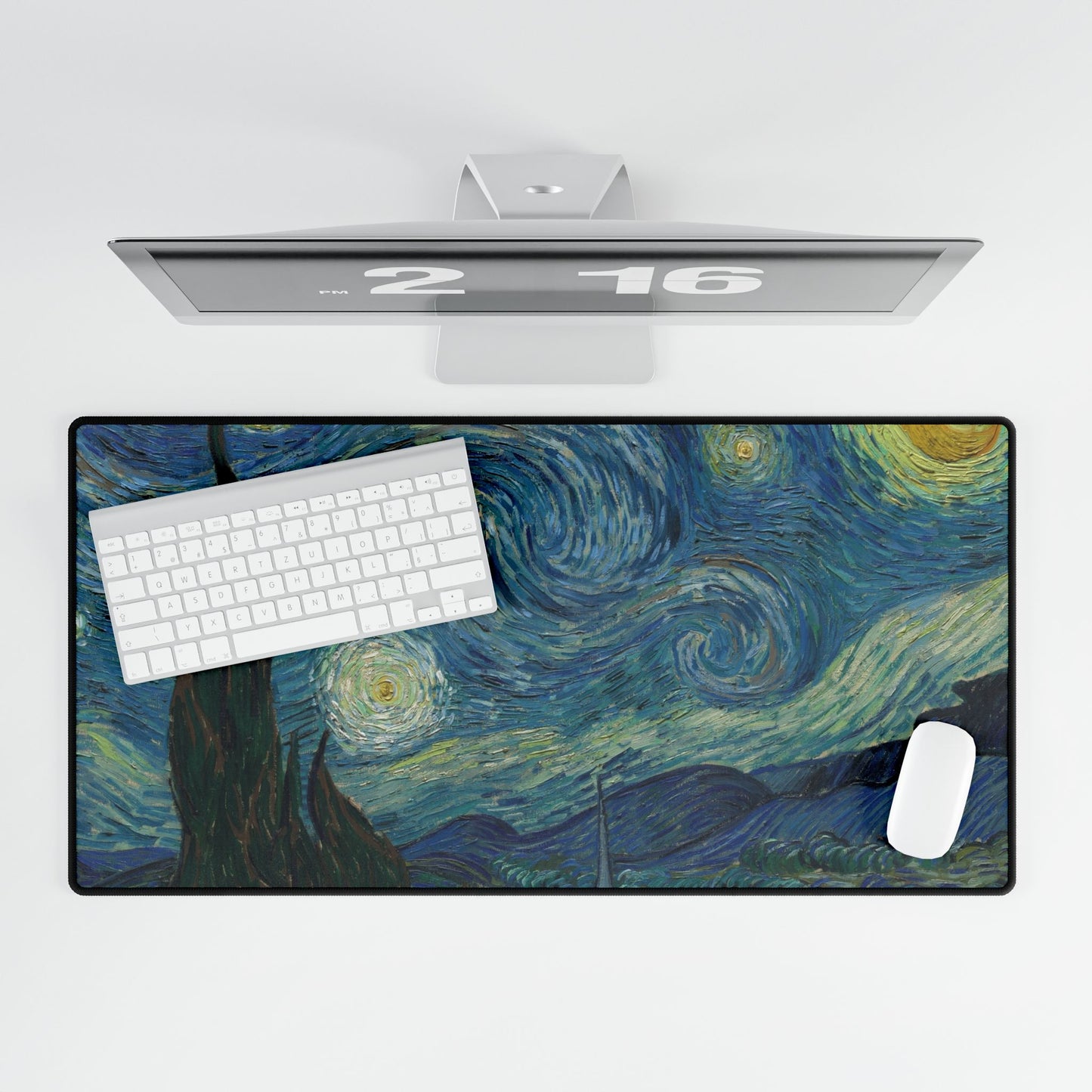 Starry Night Desk Mat — Van Gogh Inspired Large Mouse Pad