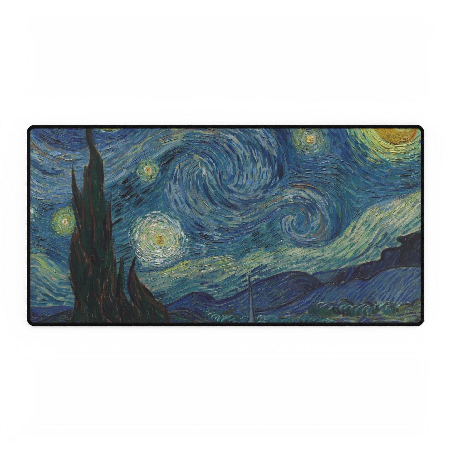 Starry Night Desk Mat — Van Gogh Inspired Large Mouse Pad