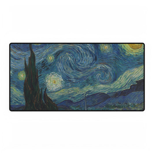 Starry Night Desk Mat — Van Gogh Inspired Large Mouse Pad