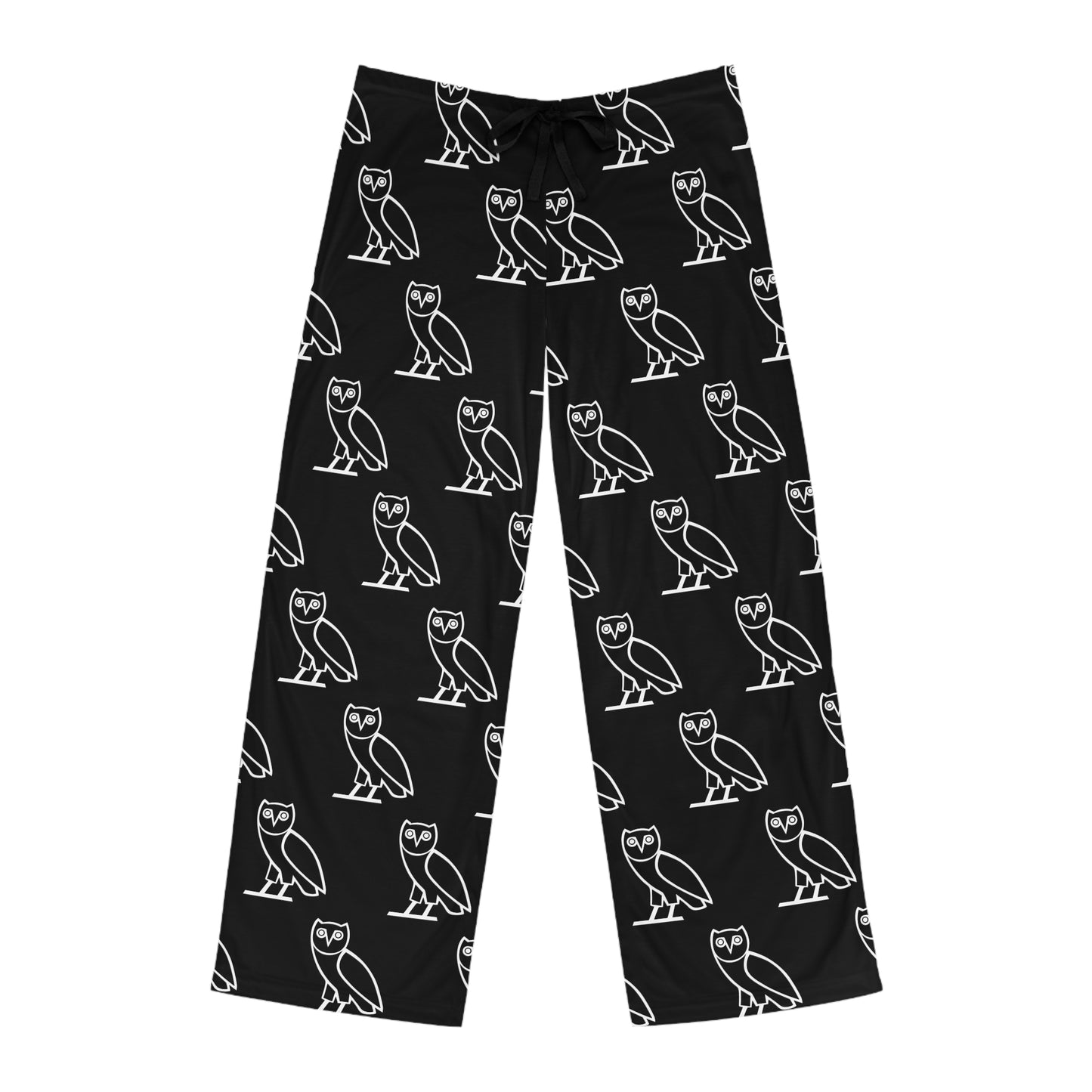 Drake OVO Pattern Men’s Pajama Pants — Black All-Over Print Loungewear